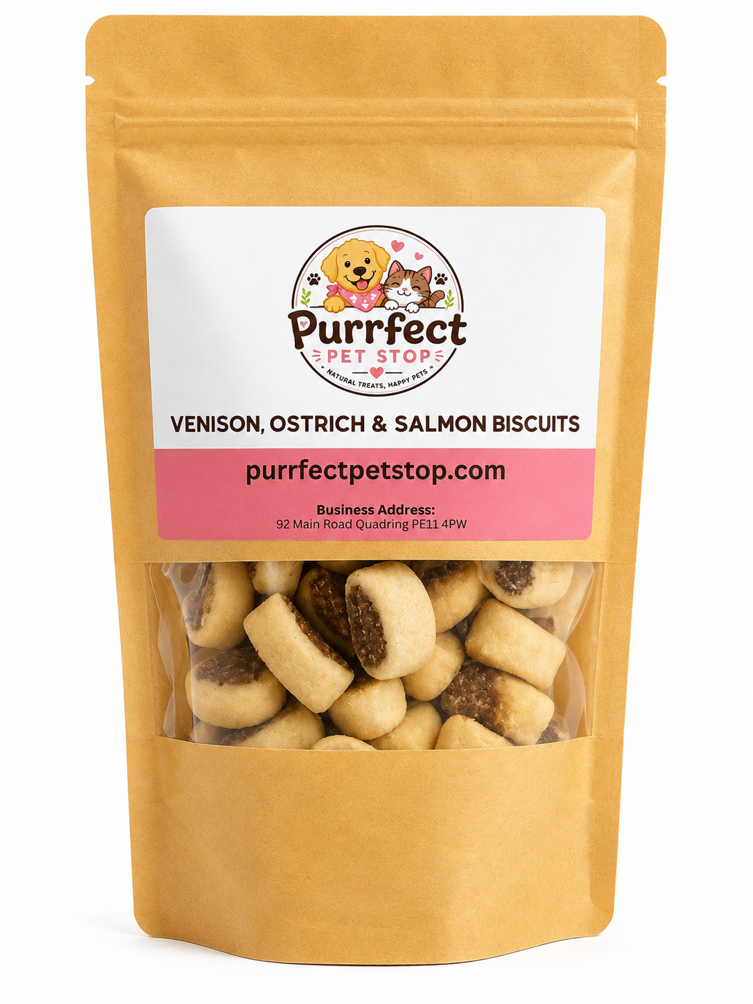 Venison, Ostrich & Salmon Biscuits (150g) | Novel Protein Dog Treats