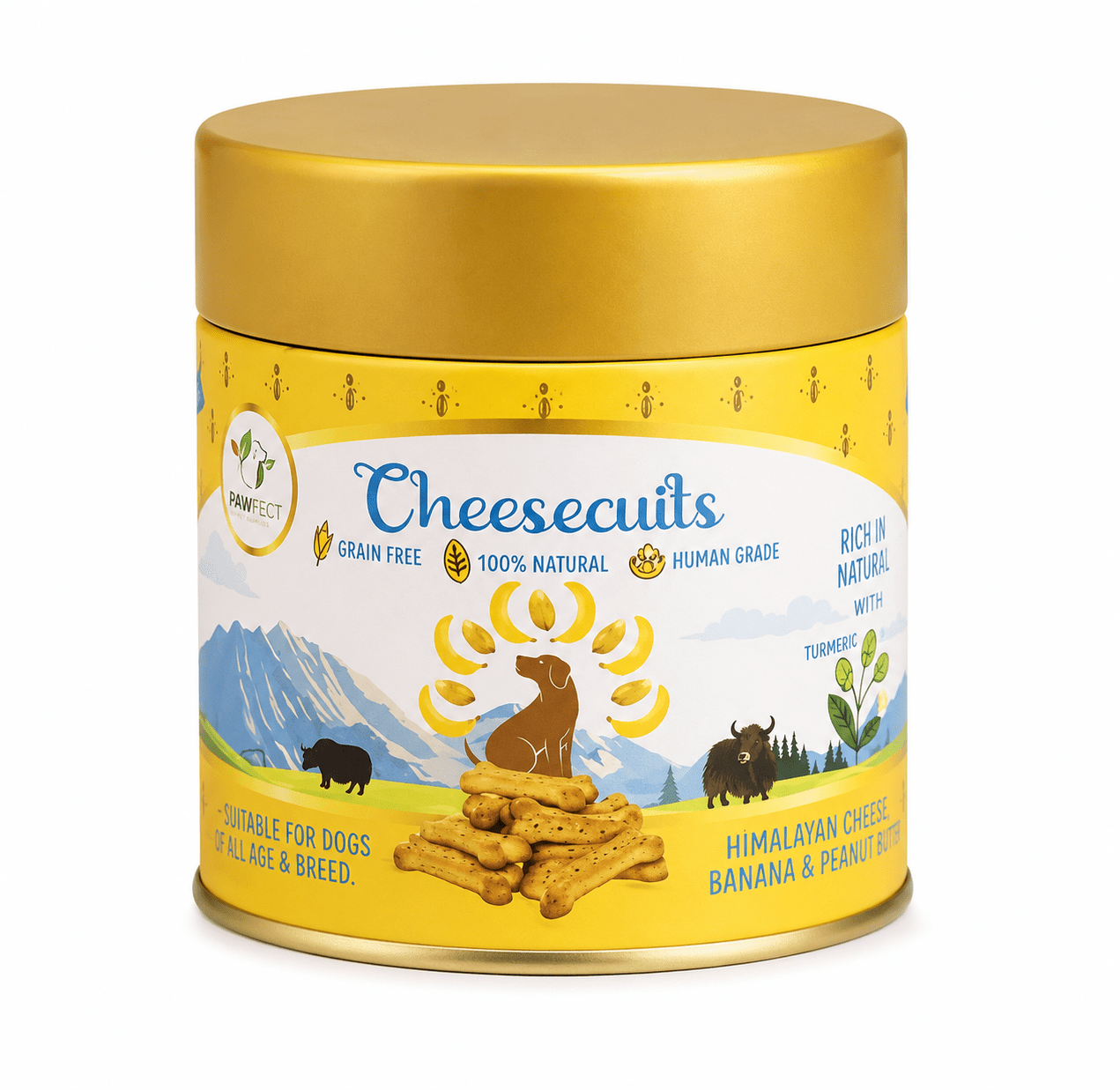 Cheesecuits Dog Treats 100g | Himalayan Cheese, Banana & Peanut Butter Biscuits - Purrfect Pet Stop