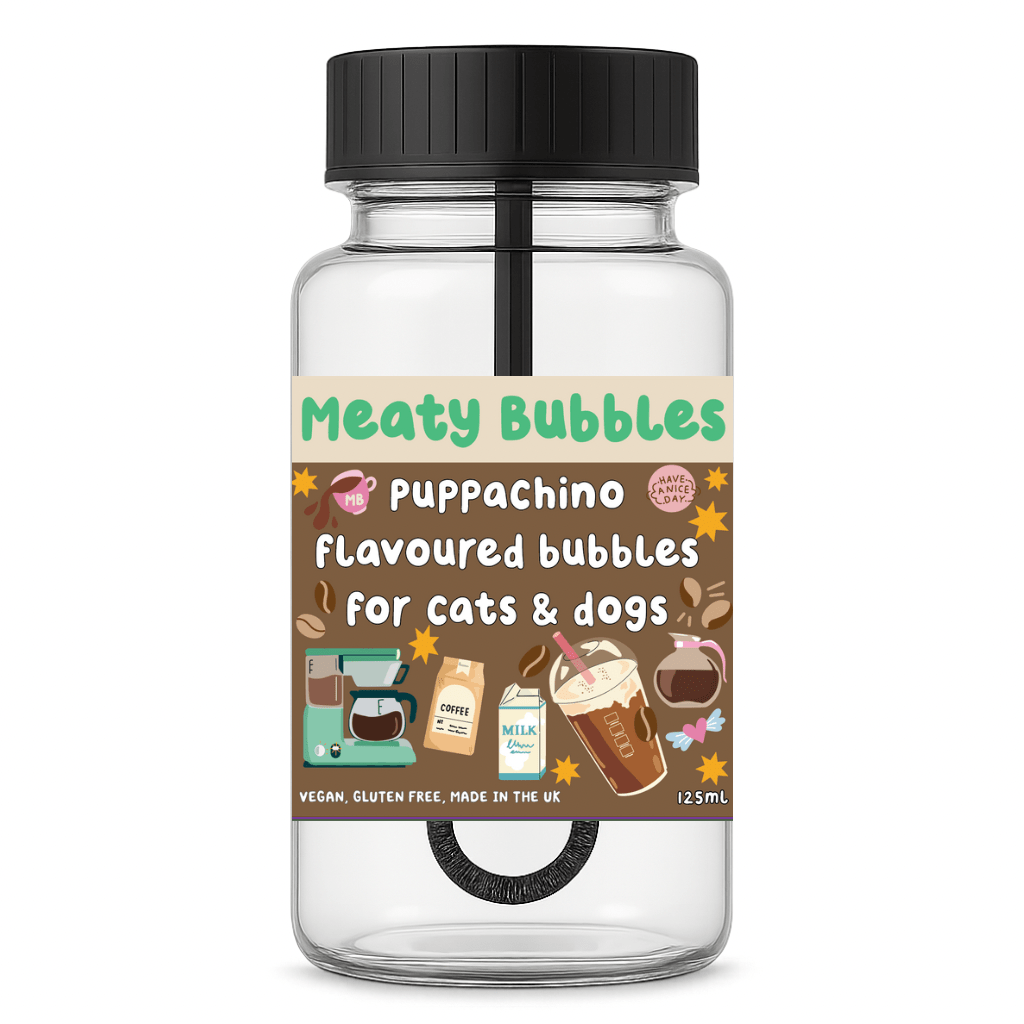 Puppachino Meaty Bubbles for Dogs & Cats | Pet Safe Scented Bubbles | 125ml - Purrfect Pet Stop