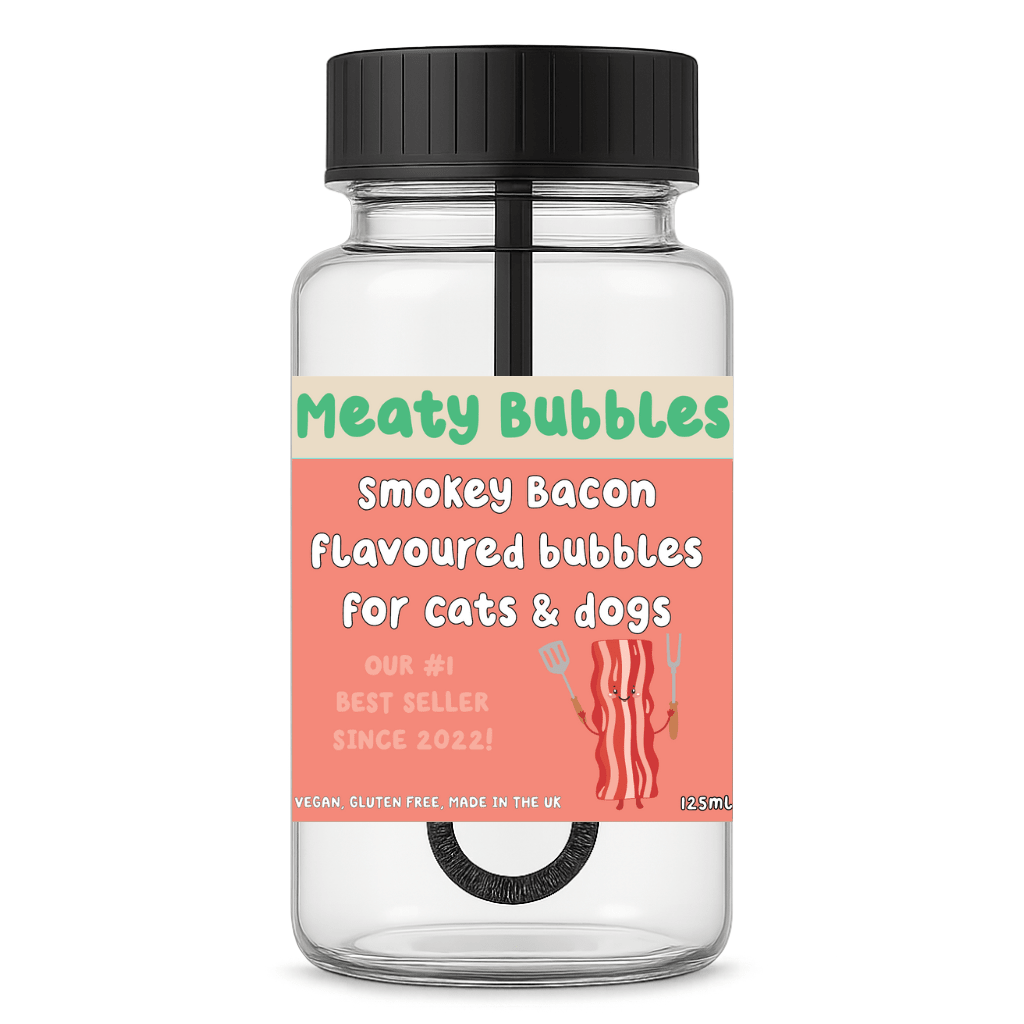 Smokey Bacon Meaty Bubbles for Dogs & Cats | Pet Safe Scented Bubbles | 125ml - Purrfect Pet Stop