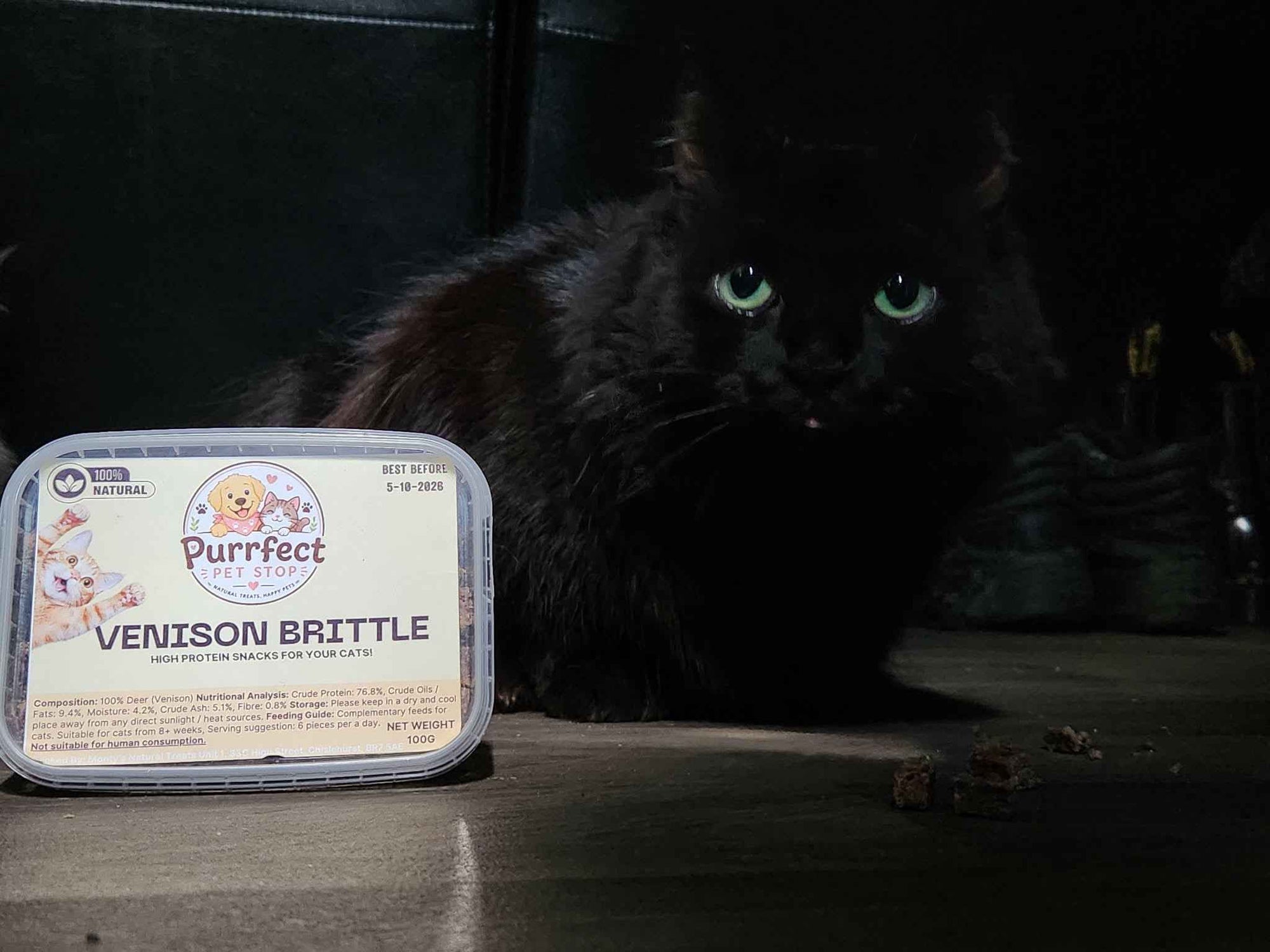 Venison Brittle for Cats | 100% Venison Cat Treats | Natural Novel Protein | 100g - Purrfect Pet Stop