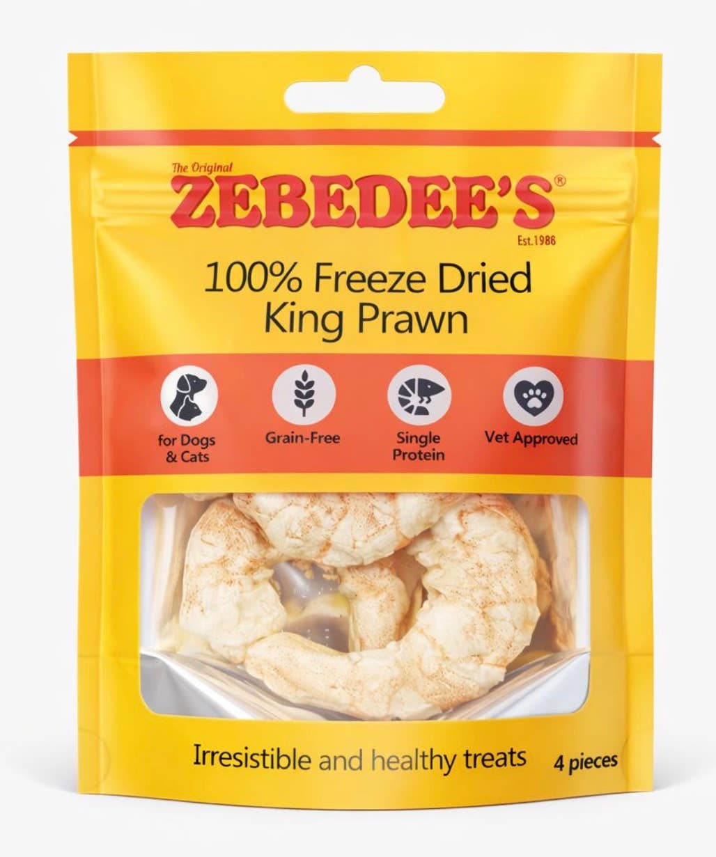 Zebedee’s 100% Freeze Dried King Prawn Treats for Dogs & Cats | Natural Seafood Treat - Purrfect Pet Stop
